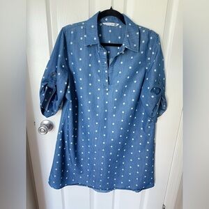 Blue Polka Dot Mini Dress